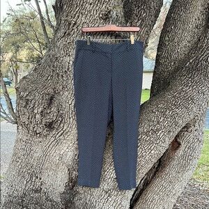 Ann Taylor Navy and White Patterned Pants